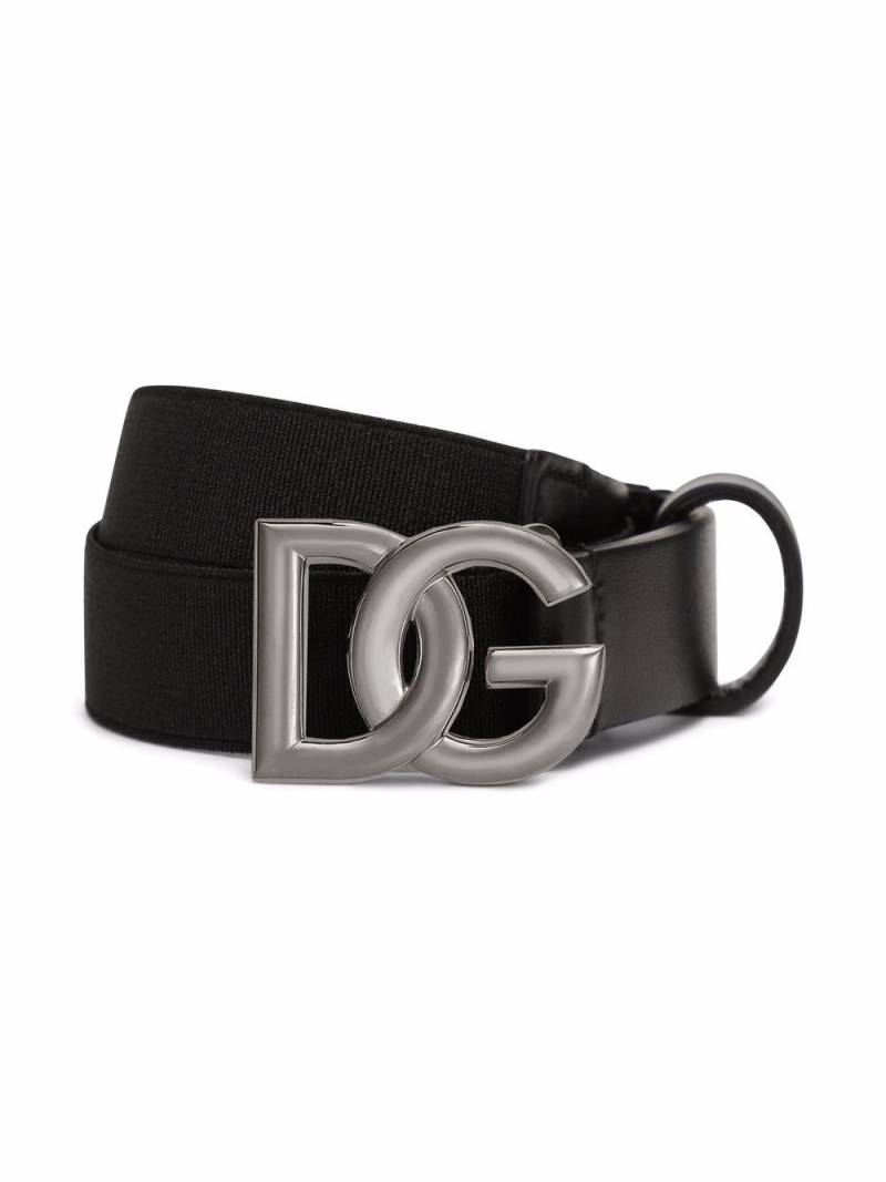 Dolce & Gabbana Kids DG-logo buckle belt - Black von Dolce & Gabbana Kids