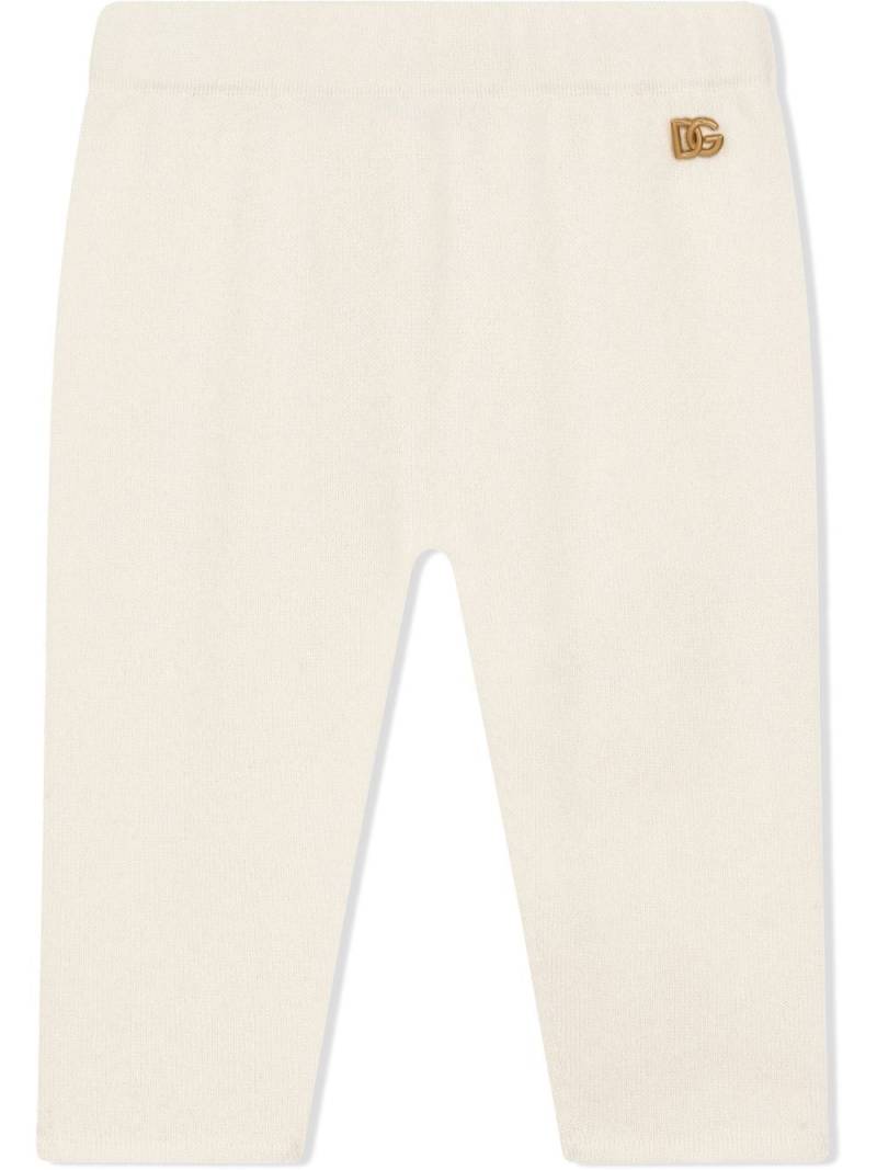 Dolce & Gabbana Kids DG-logo cashmere leggings - Neutrals von Dolce & Gabbana Kids