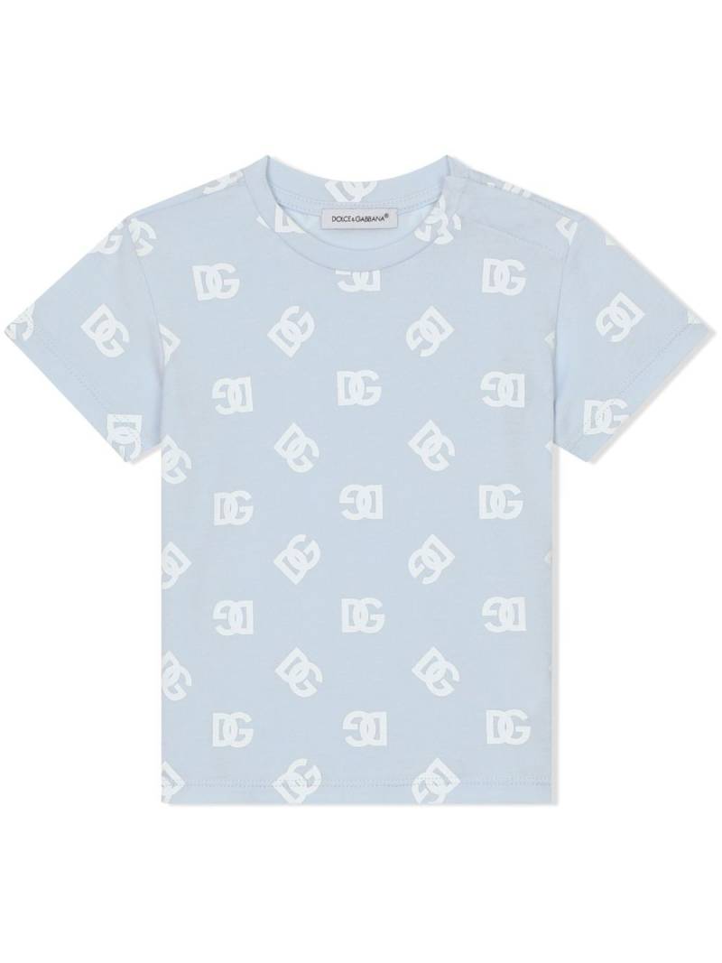 Dolce & Gabbana Kids DG-logo cotton T-shirt - Blue von Dolce & Gabbana Kids