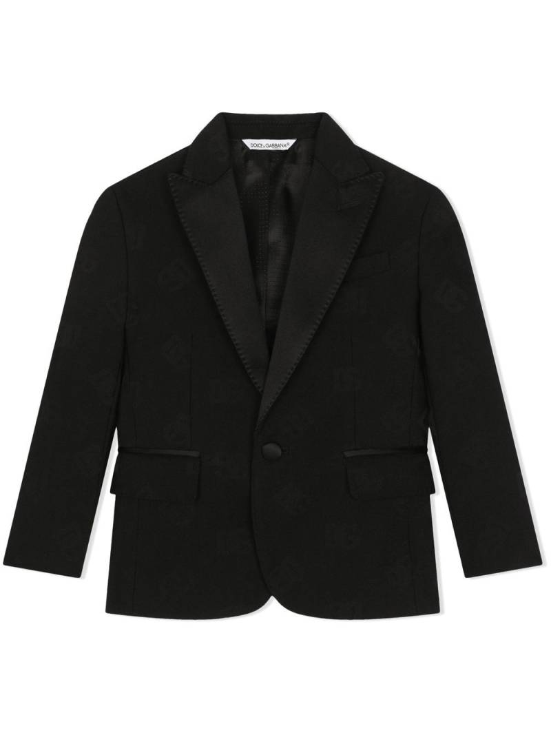 Dolce & Gabbana Kids DG-logo jacquard single-breasted blazer - Black von Dolce & Gabbana Kids