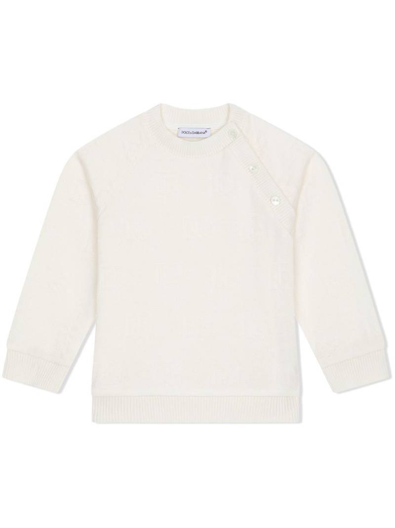 Dolce & Gabbana Kids DG-logo jacquard sweatshirt - White von Dolce & Gabbana Kids