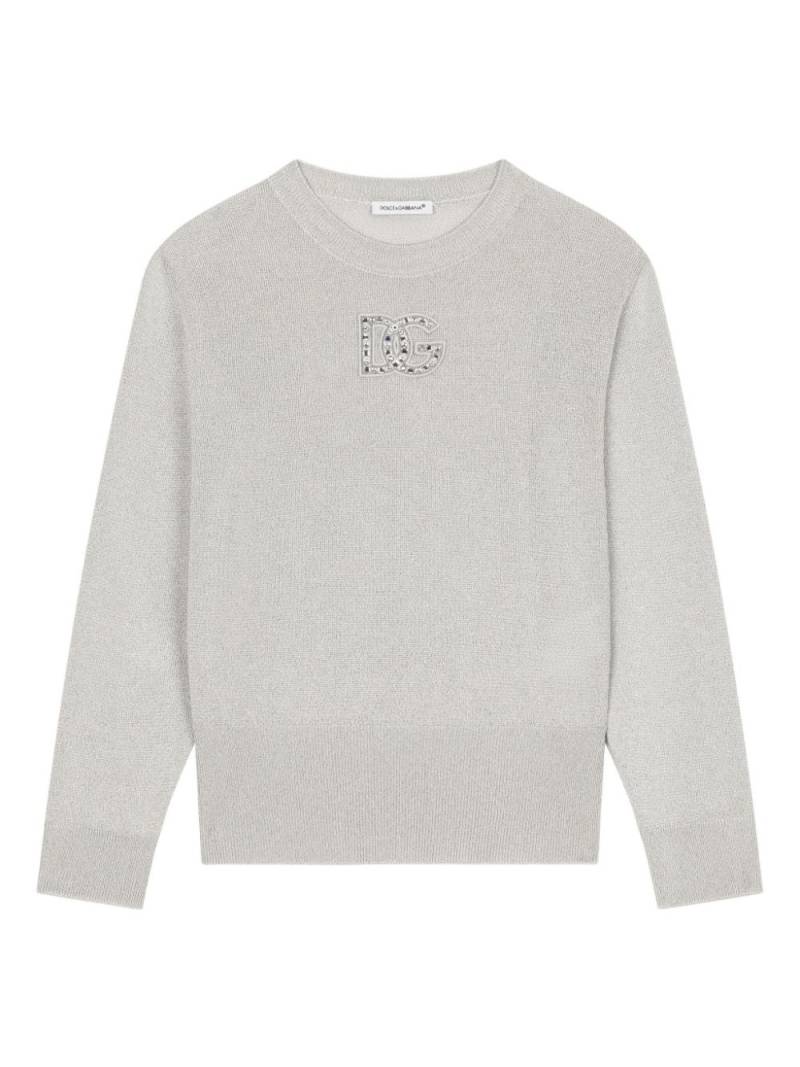 Dolce & Gabbana Kids DG-logo knit sweater - Grey von Dolce & Gabbana Kids