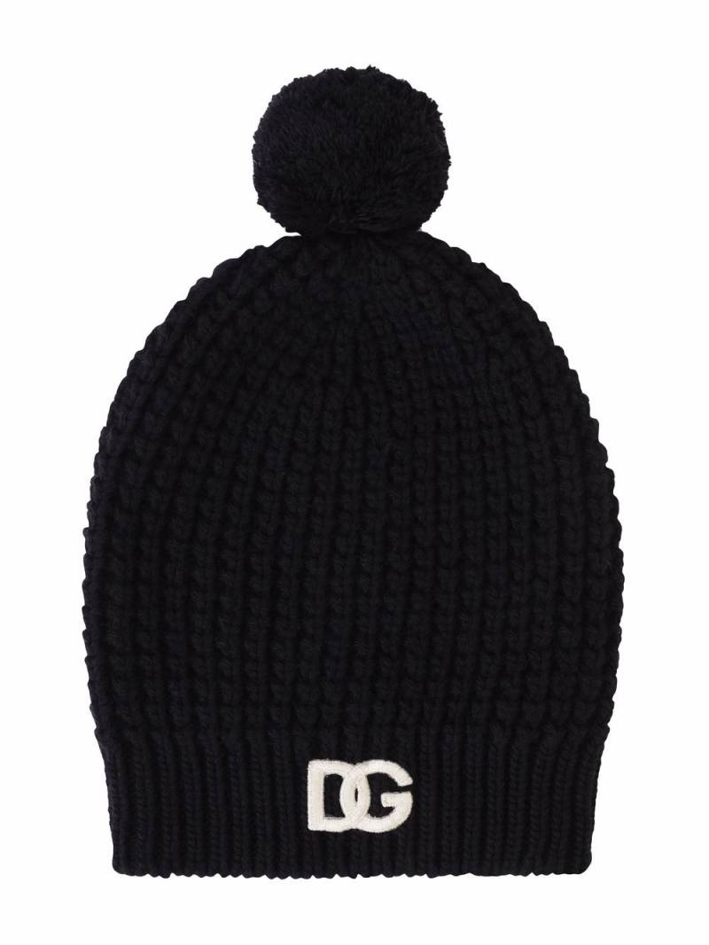 Dolce & Gabbana Kids DG-logo knitted beanie - Black von Dolce & Gabbana Kids