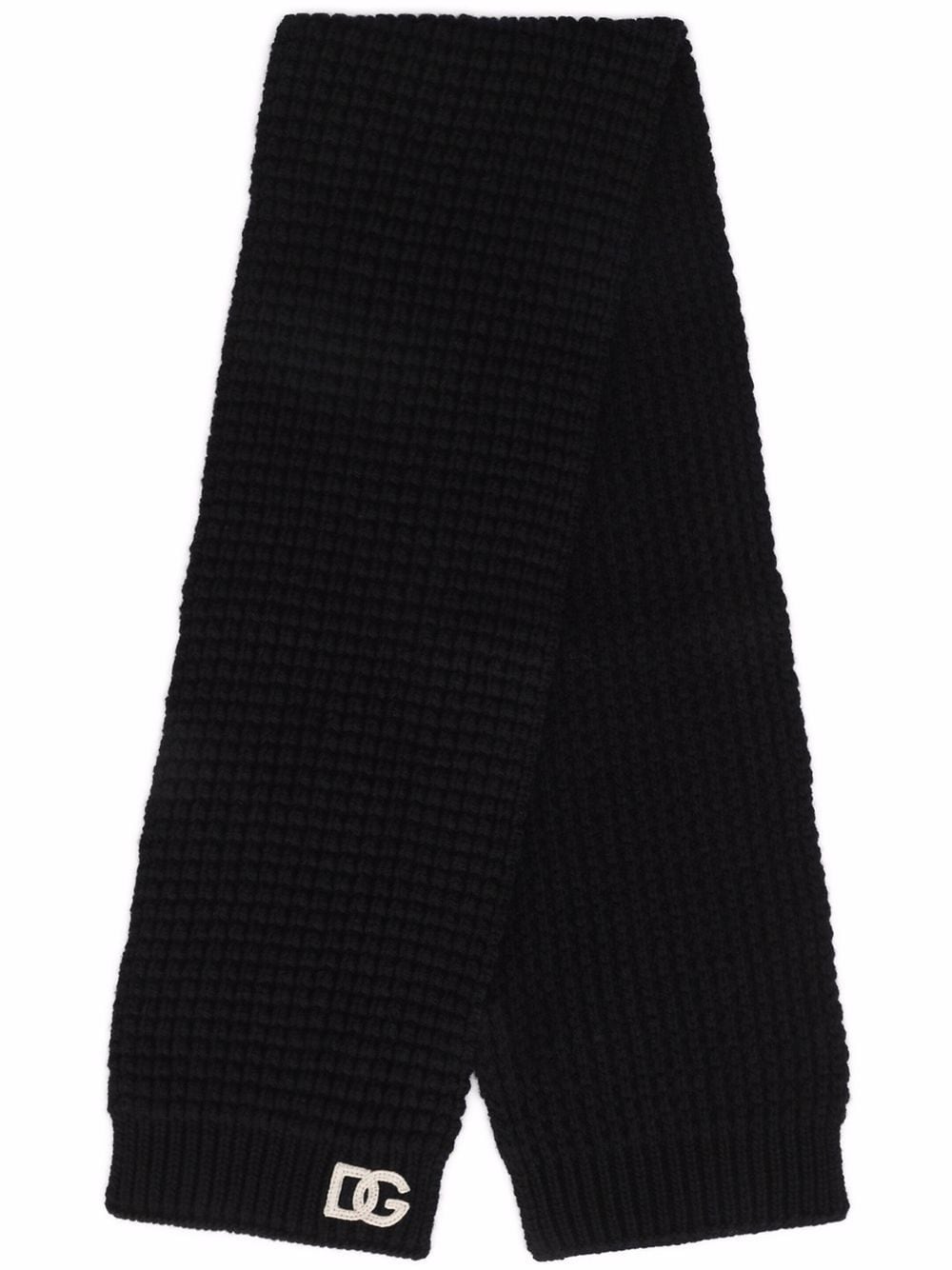 Dolce & Gabbana Kids DG-logo knitted scarf - Black von Dolce & Gabbana Kids