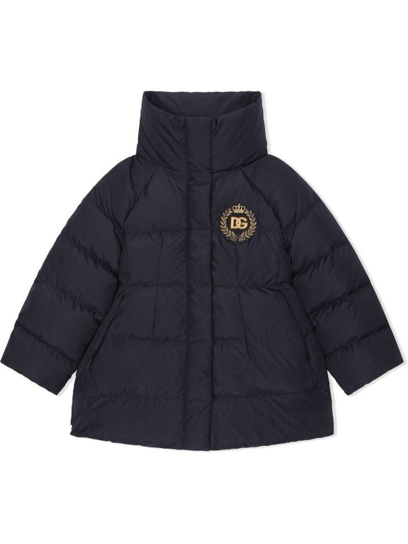 Dolce & Gabbana Kids DG logo padded coat - Blue von Dolce & Gabbana Kids