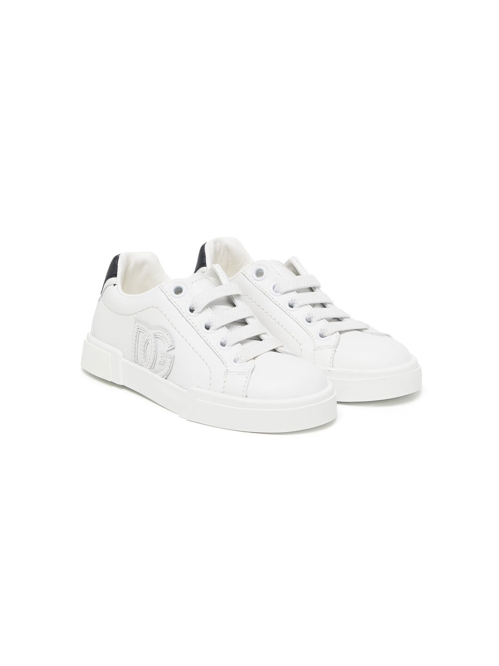 Dolce & Gabbana Kids DG logo-patch low-top sneakers - White von Dolce & Gabbana Kids