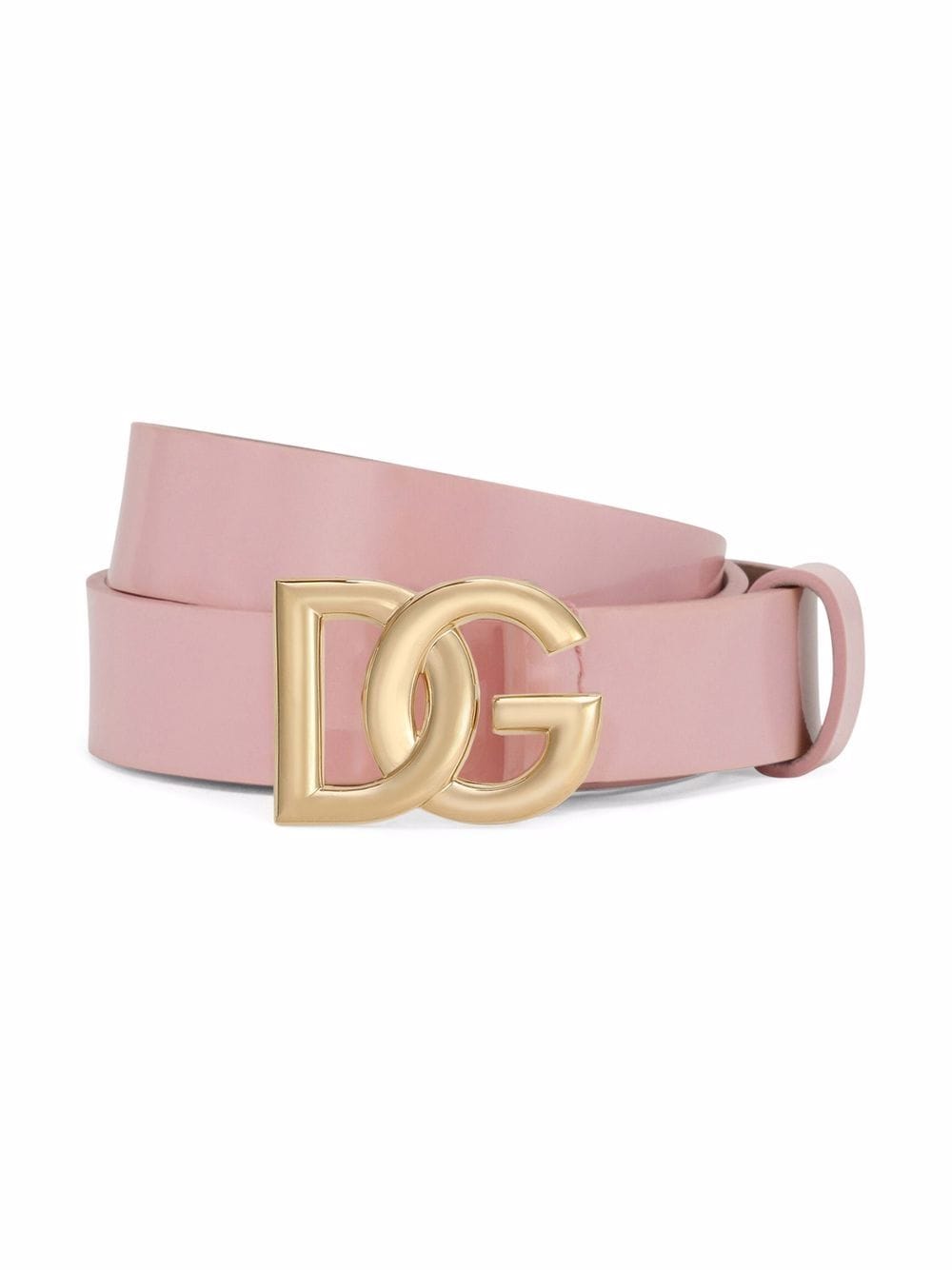 Dolce & Gabbana Kids DG-logo patent leather belt - Pink von Dolce & Gabbana Kids