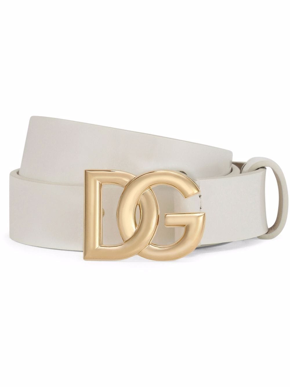 Dolce & Gabbana Kids DG-logo patent leather belt - White von Dolce & Gabbana Kids