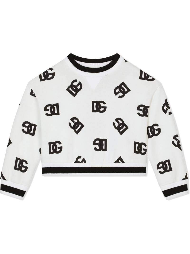 Dolce & Gabbana Kids DG-logo round-neck sweatshirt - White von Dolce & Gabbana Kids