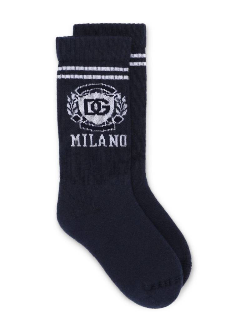 Dolce & Gabbana Kids DG-logo socks - Blue von Dolce & Gabbana Kids