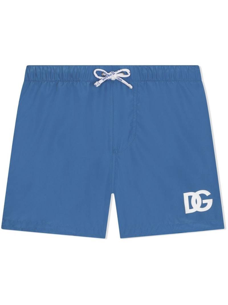 Dolce & Gabbana Kids DG-logo swim shorts - Blue von Dolce & Gabbana Kids