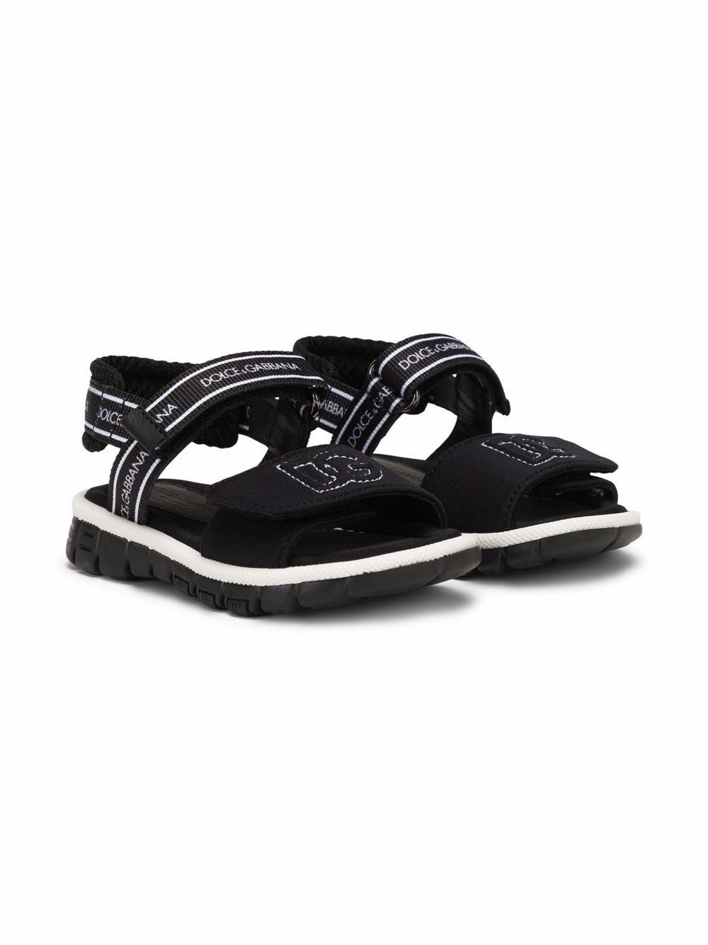 Dolce & Gabbana Kids DG-logo touch-strap sandals - Black von Dolce & Gabbana Kids