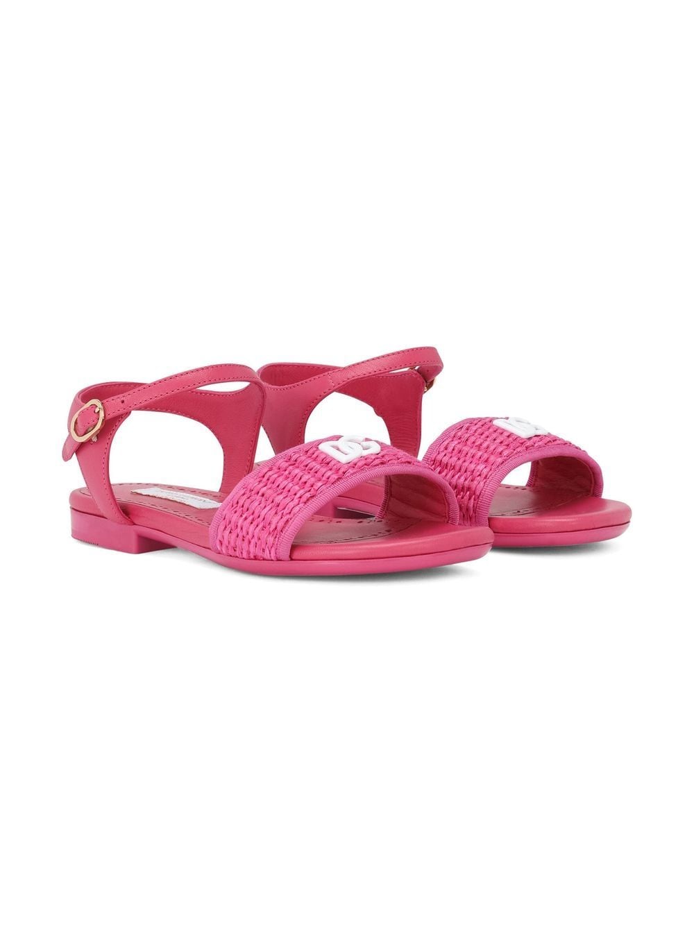 Dolce & Gabbana Kids DG-logo woven leather sandals - Pink von Dolce & Gabbana Kids