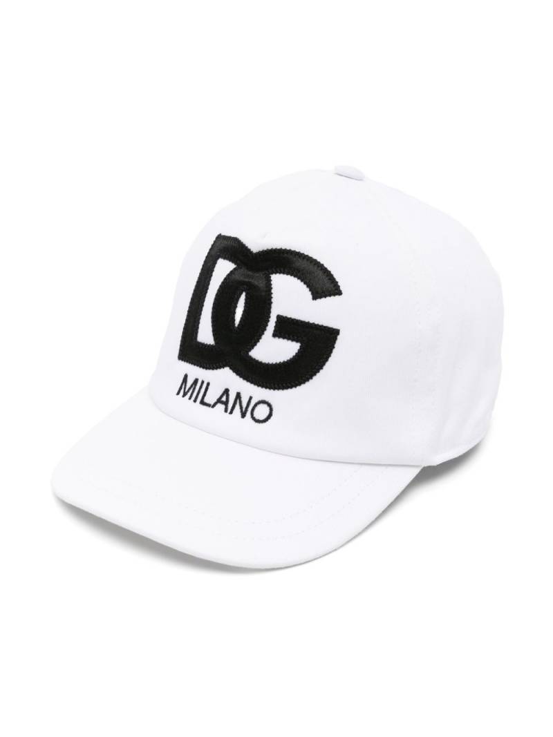 Dolce & Gabbana Kids DG-patch cotton baseball cap - White von Dolce & Gabbana Kids