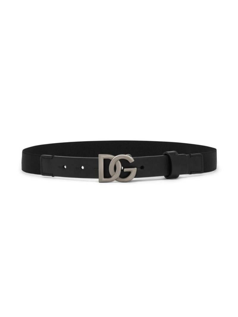 Dolce & Gabbana Kids DG plaque elasticated belt - Black von Dolce & Gabbana Kids