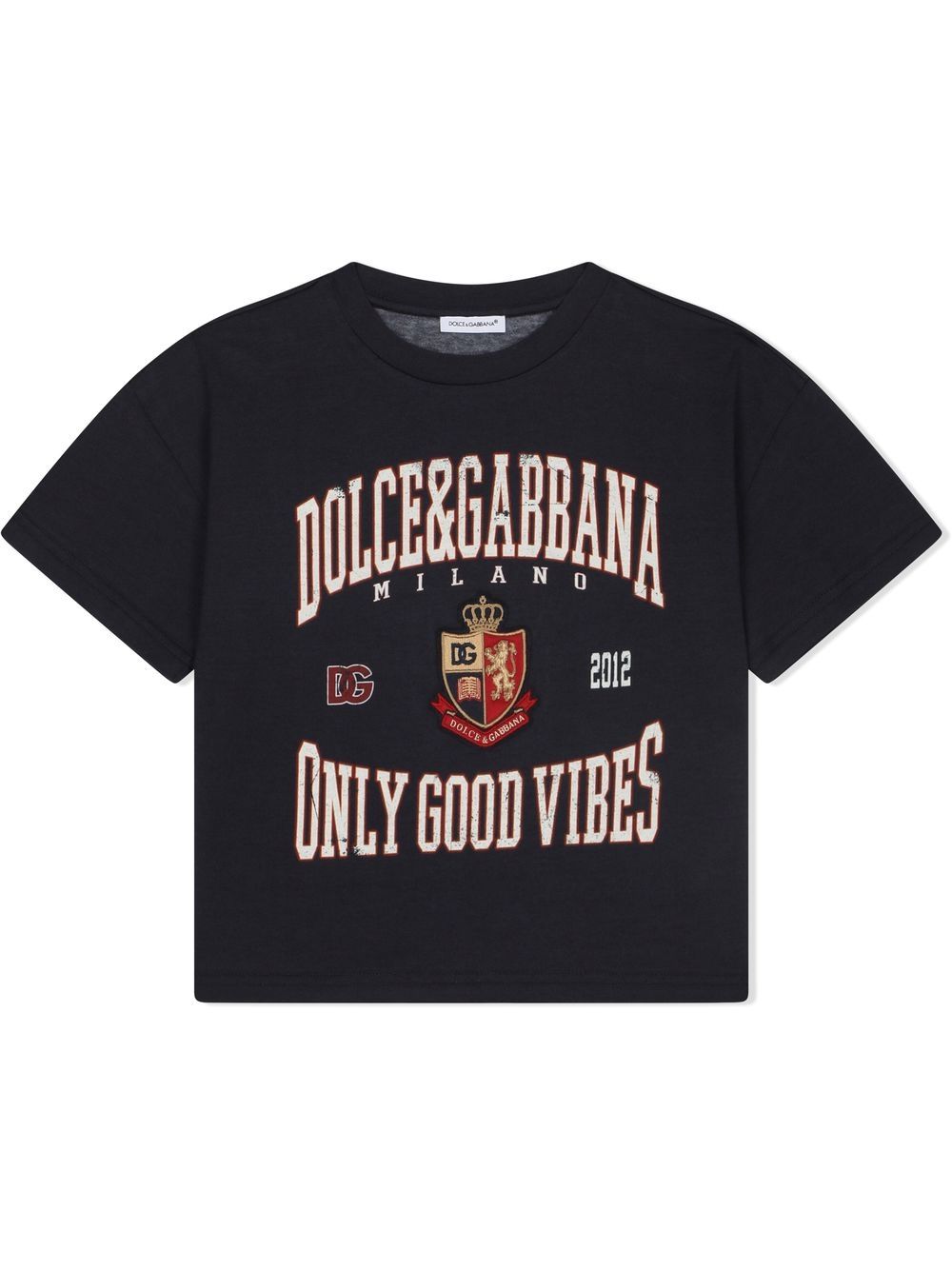 Dolce & Gabbana Kids Heraldic patch T-shirt - Black von Dolce & Gabbana Kids