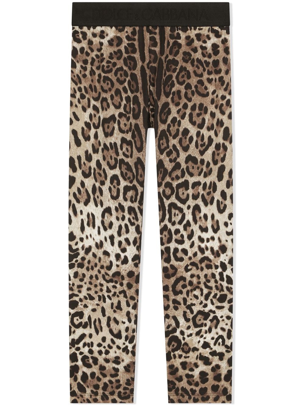 Dolce & Gabbana Kids Interlock leopard-print leggings - Brown von Dolce & Gabbana Kids