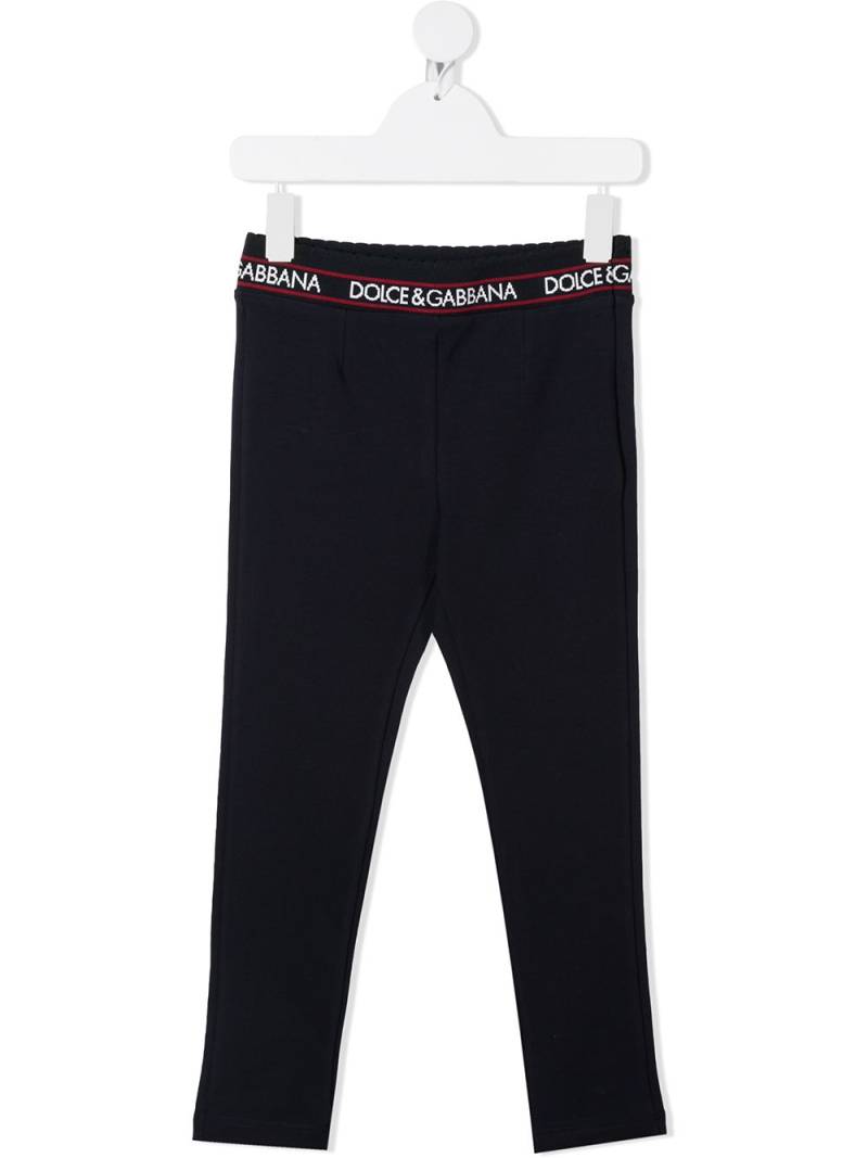 Dolce & Gabbana Kids Interlock logo-waistband leggings - Black von Dolce & Gabbana Kids