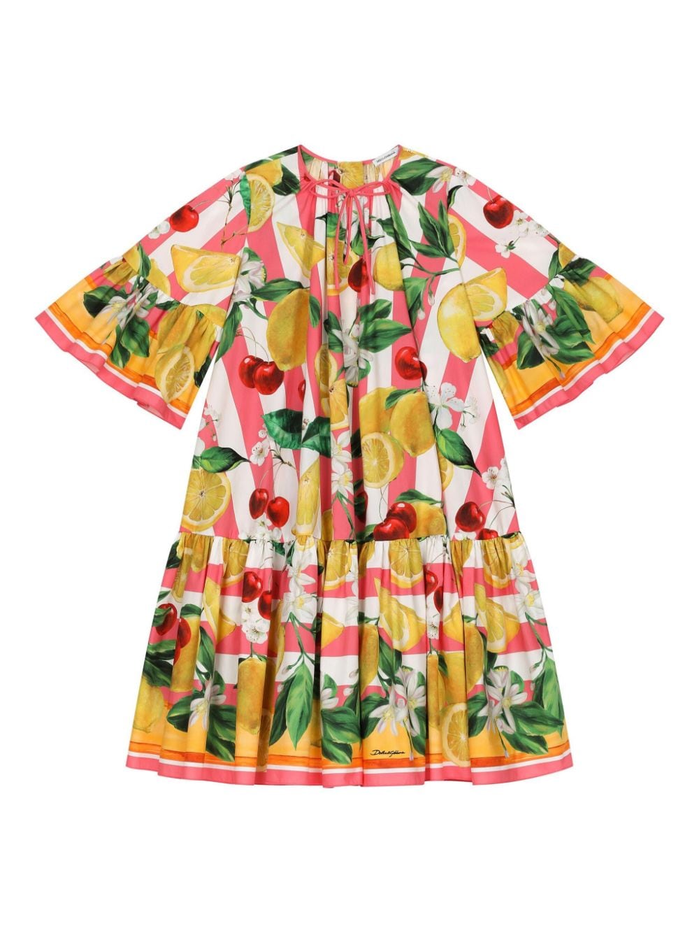 Dolce & Gabbana Kids Italian Holiday bell-sleeve dress - Yellow von Dolce & Gabbana Kids