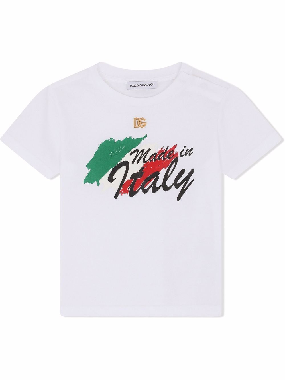 Dolce & Gabbana Kids Italian-flag logo-print T-shirt - White von Dolce & Gabbana Kids