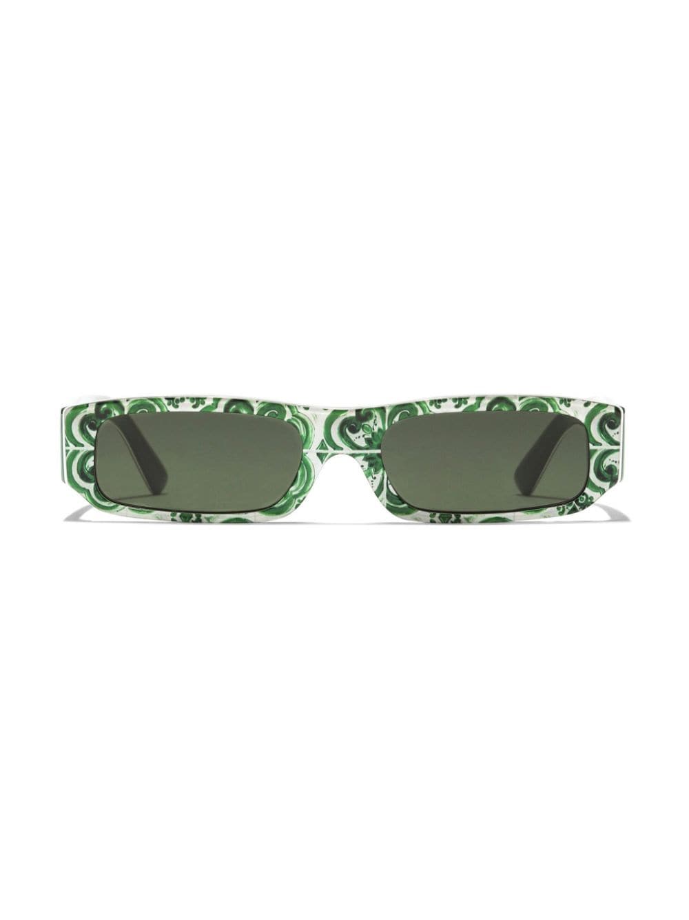 Dolce & Gabbana Kids Maiolica rectangle-frame sunglasses - Green von Dolce & Gabbana Kids