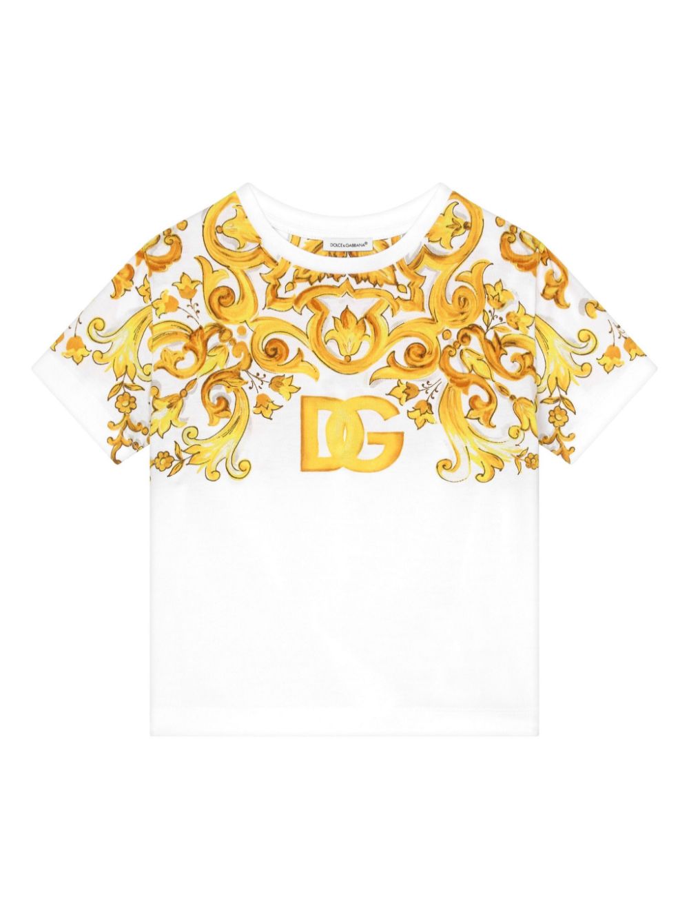 Dolce & Gabbana Kids Majolica jersey t-shirt - White von Dolce & Gabbana Kids