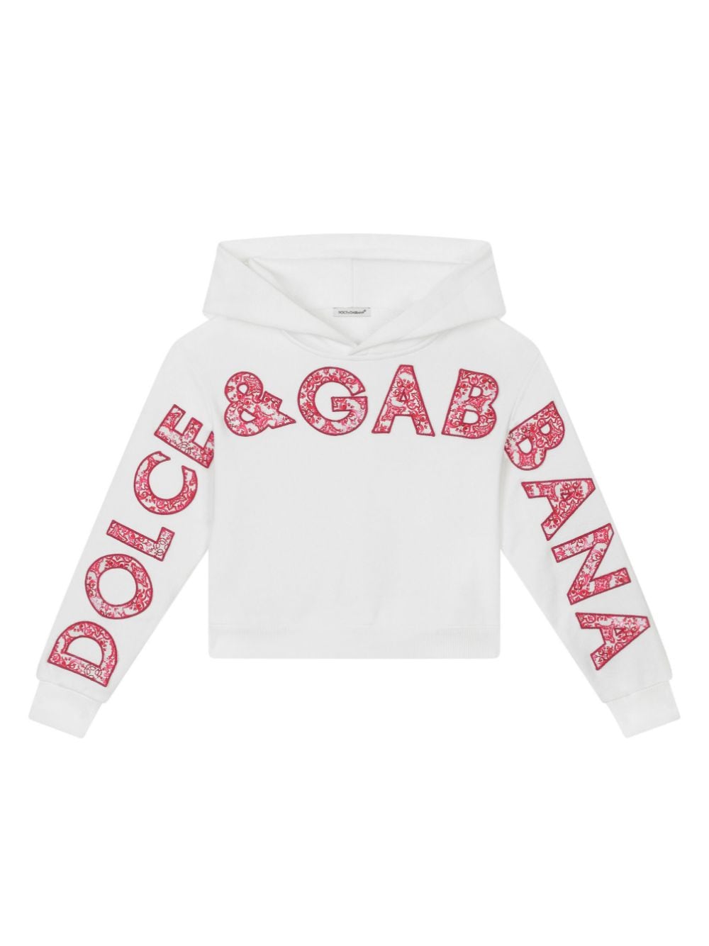 Dolce & Gabbana Kids Majolica-patch logo hoodie - White von Dolce & Gabbana Kids