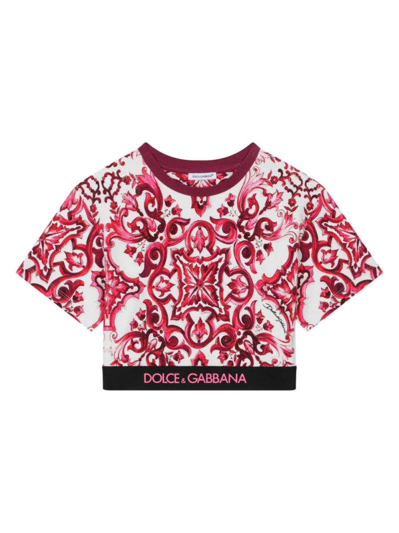 Dolce & Gabbana Kids Majolica print T-shirt - White von Dolce & Gabbana Kids