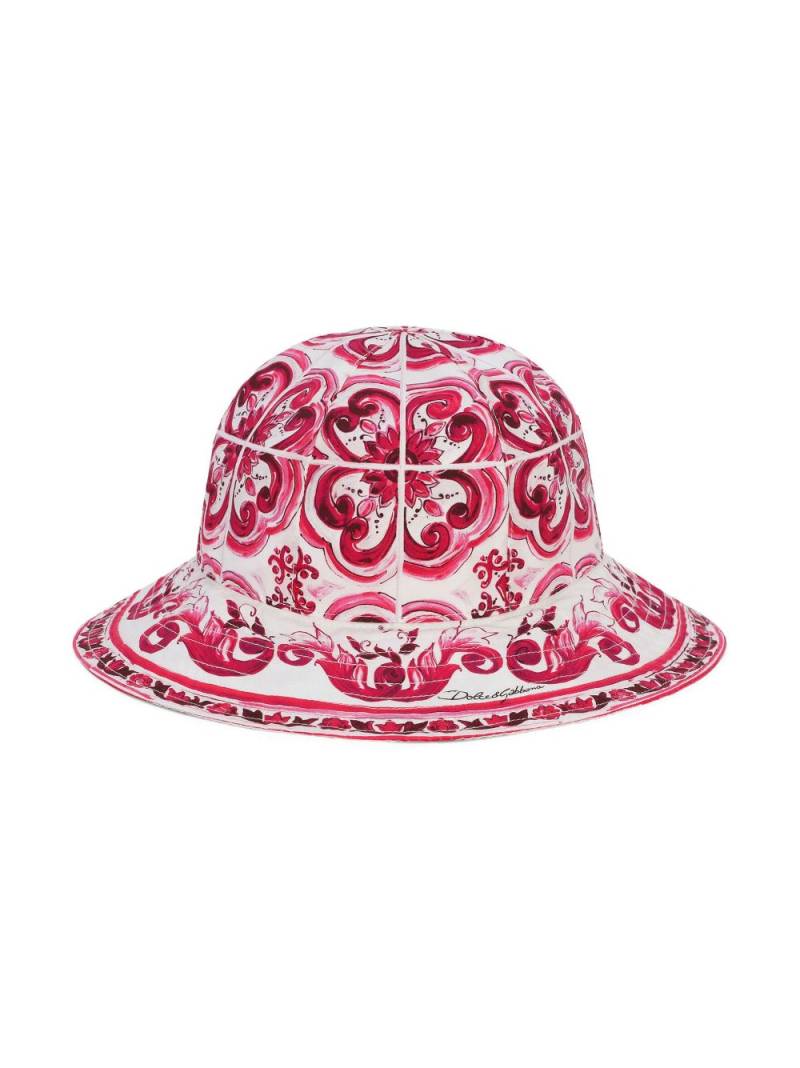 Dolce & Gabbana Kids Majolica-print bucket hat - Pink von Dolce & Gabbana Kids