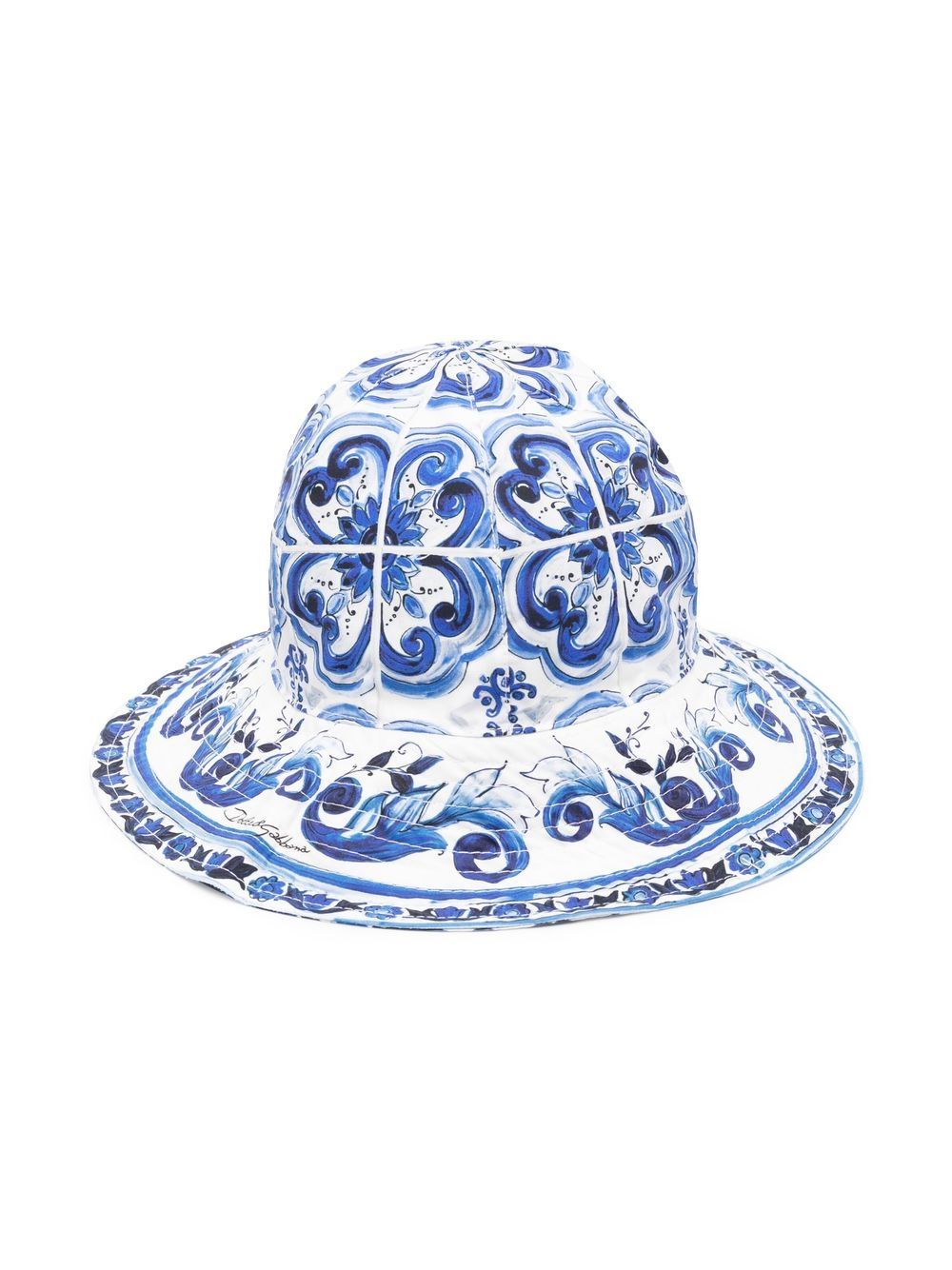 Dolce & Gabbana Kids Majolica-print bucket hat - White von Dolce & Gabbana Kids