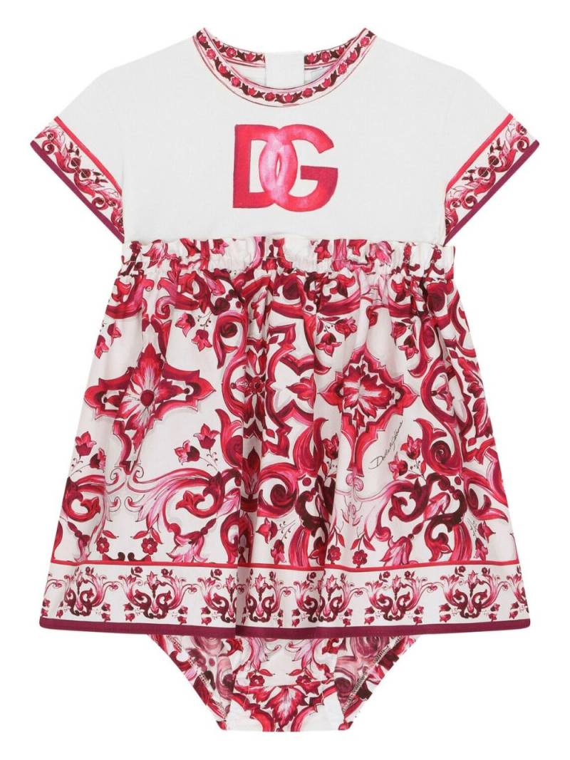 Dolce & Gabbana Kids Majolica-print cotton dress - Red von Dolce & Gabbana Kids