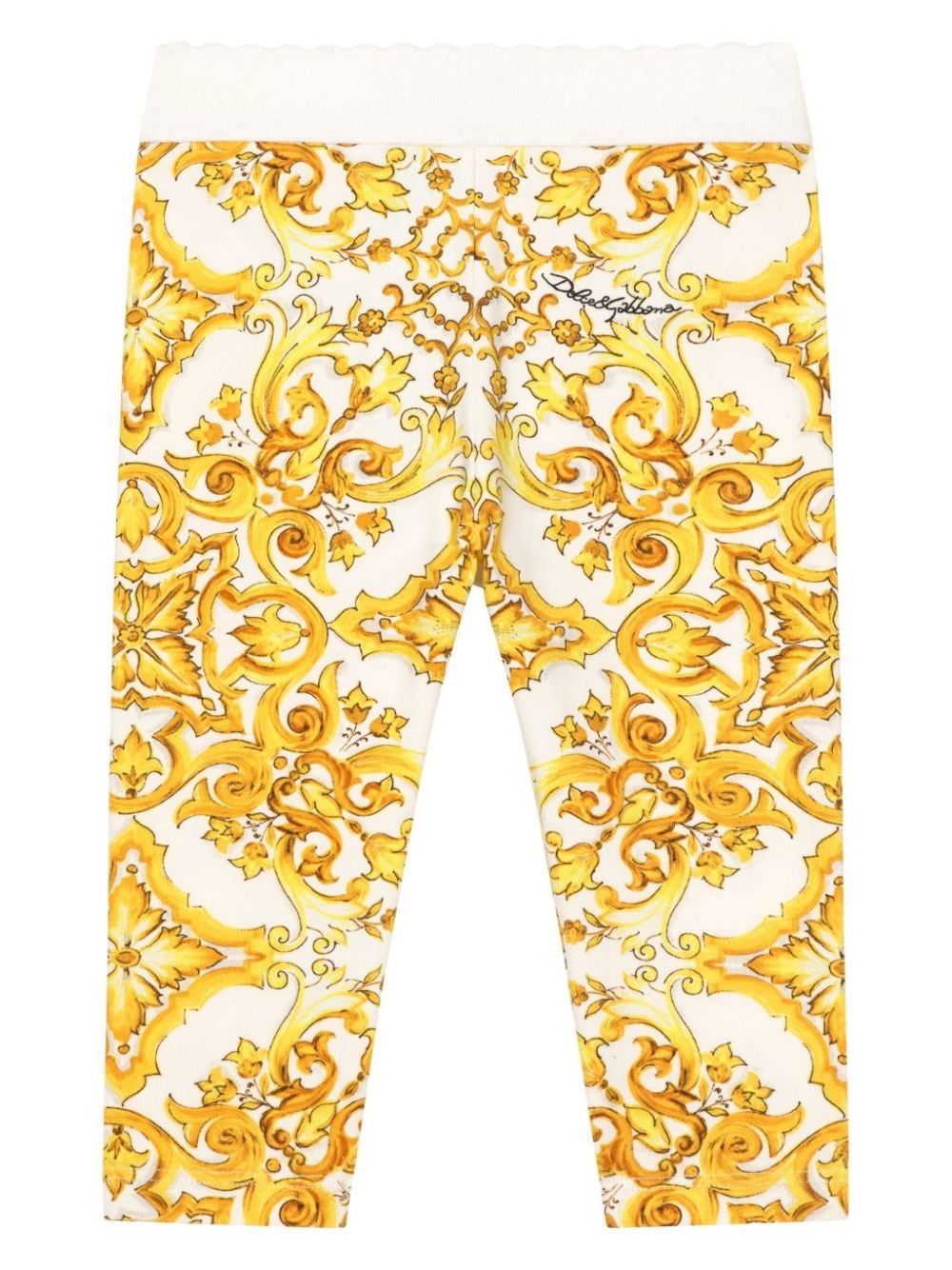 Dolce & Gabbana Kids Majolica-print cotton leggings - Yellow von Dolce & Gabbana Kids