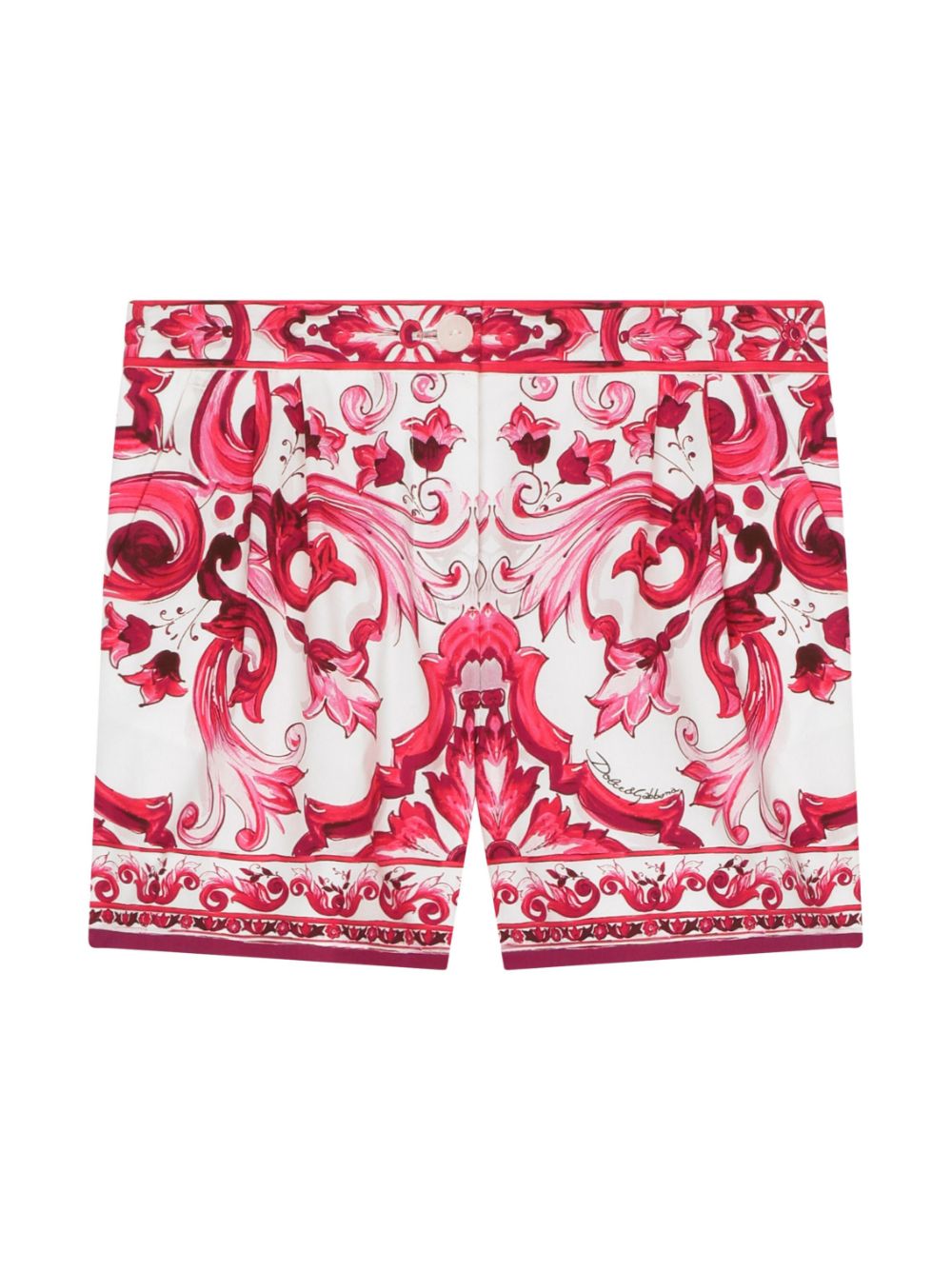 Dolce & Gabbana Kids Majolica-print cotton shorts - White von Dolce & Gabbana Kids