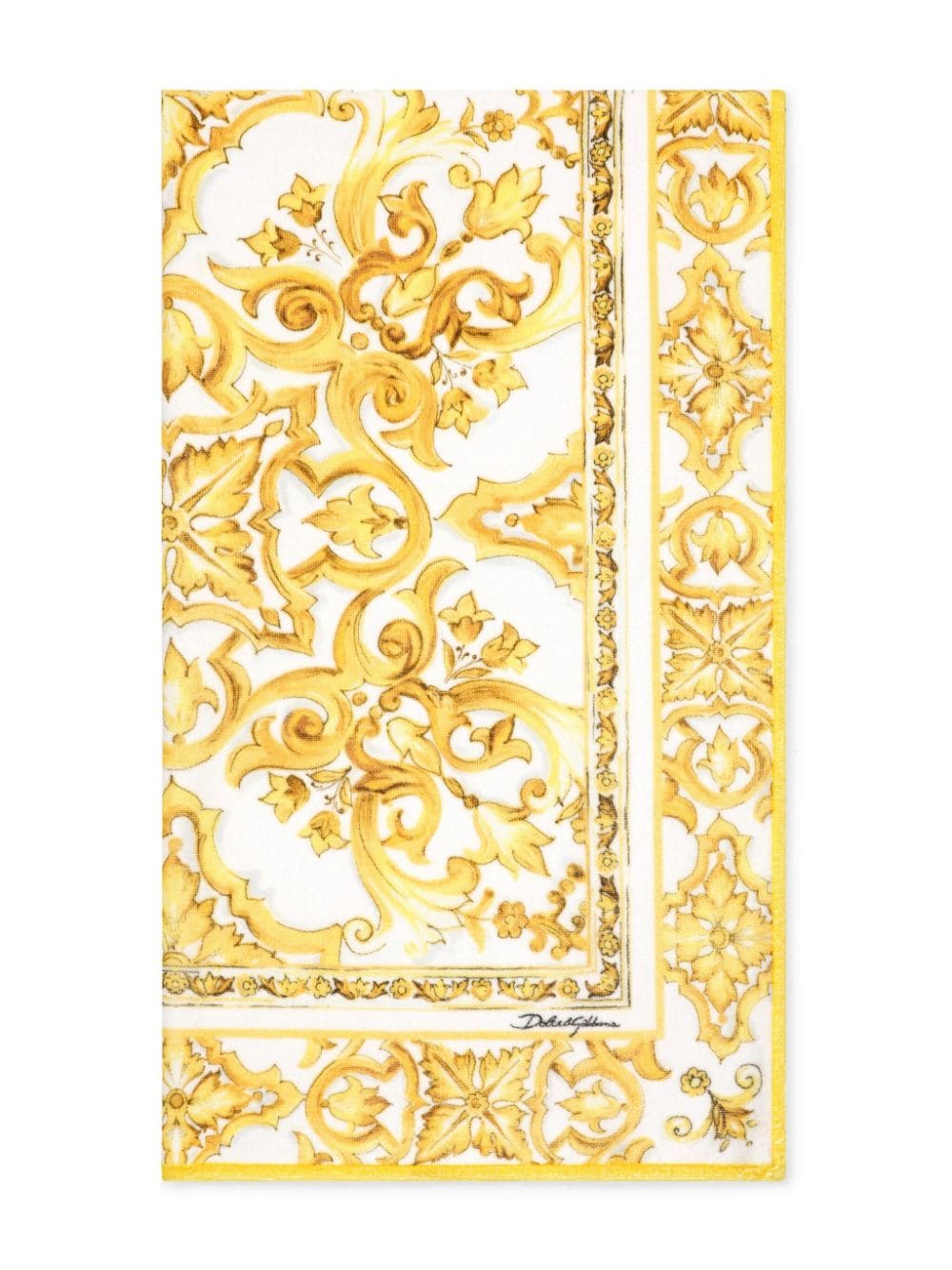 Dolce & Gabbana Kids Majolica-print cotton towel - Yellow von Dolce & Gabbana Kids