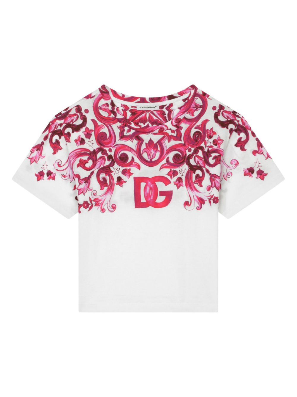 Dolce & Gabbana Kids Majolica-print logo T-shirt - White von Dolce & Gabbana Kids