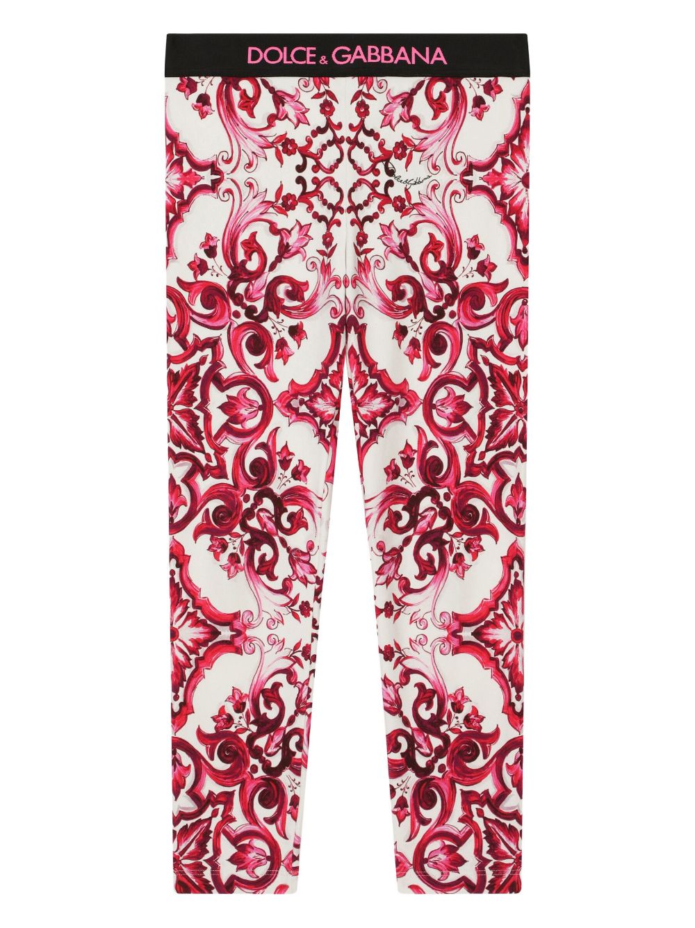 Dolce & Gabbana Kids Majolica-print logo leggings - Red von Dolce & Gabbana Kids