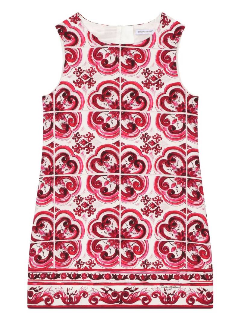 Dolce & Gabbana Kids Majolica print sleeveless dress - White von Dolce & Gabbana Kids