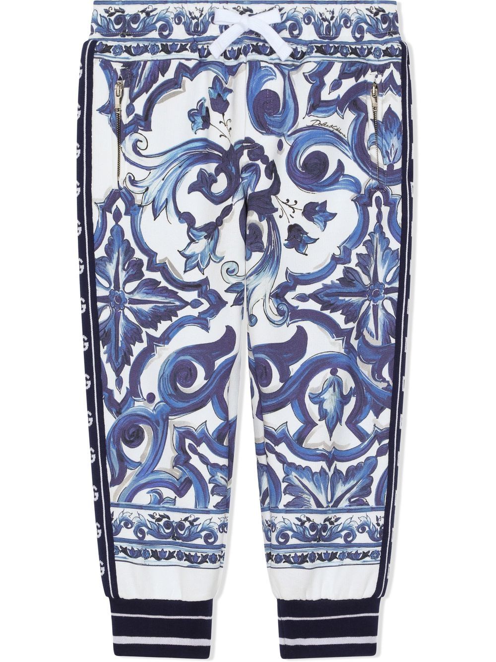 Dolce & Gabbana Kids Majolica-print track pants - Blue von Dolce & Gabbana Kids