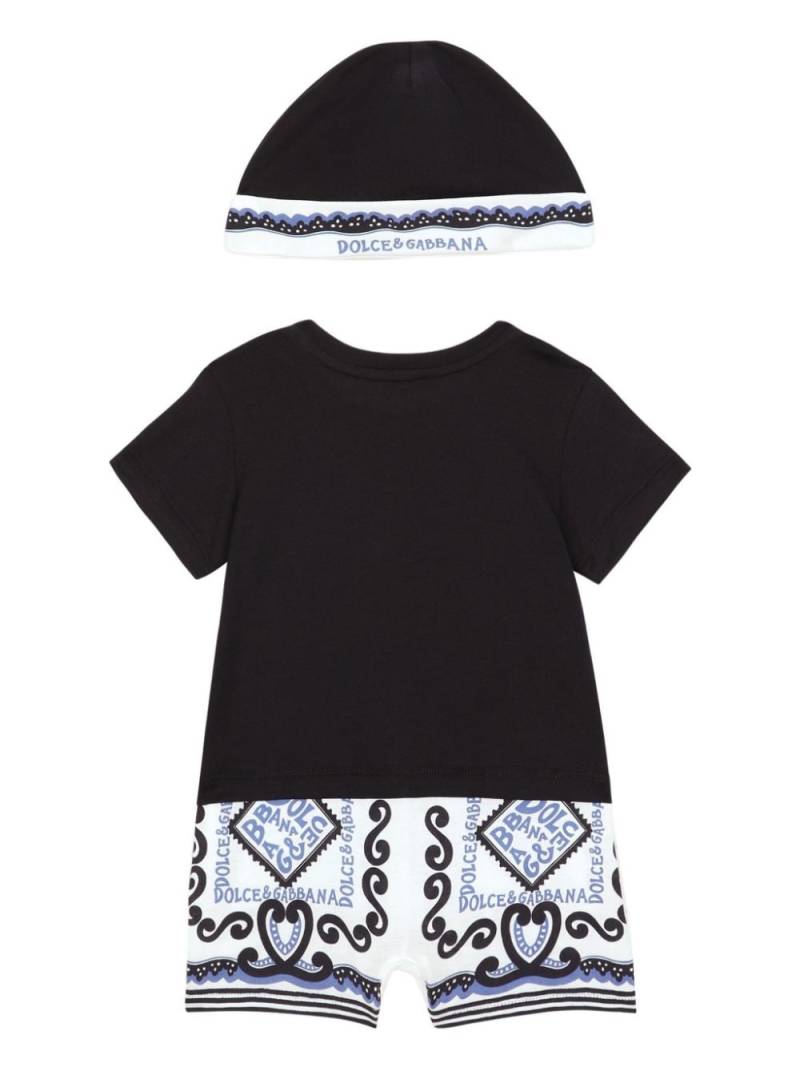 Dolce & Gabbana Kids Marina-print cotton babygrow set - Black von Dolce & Gabbana Kids