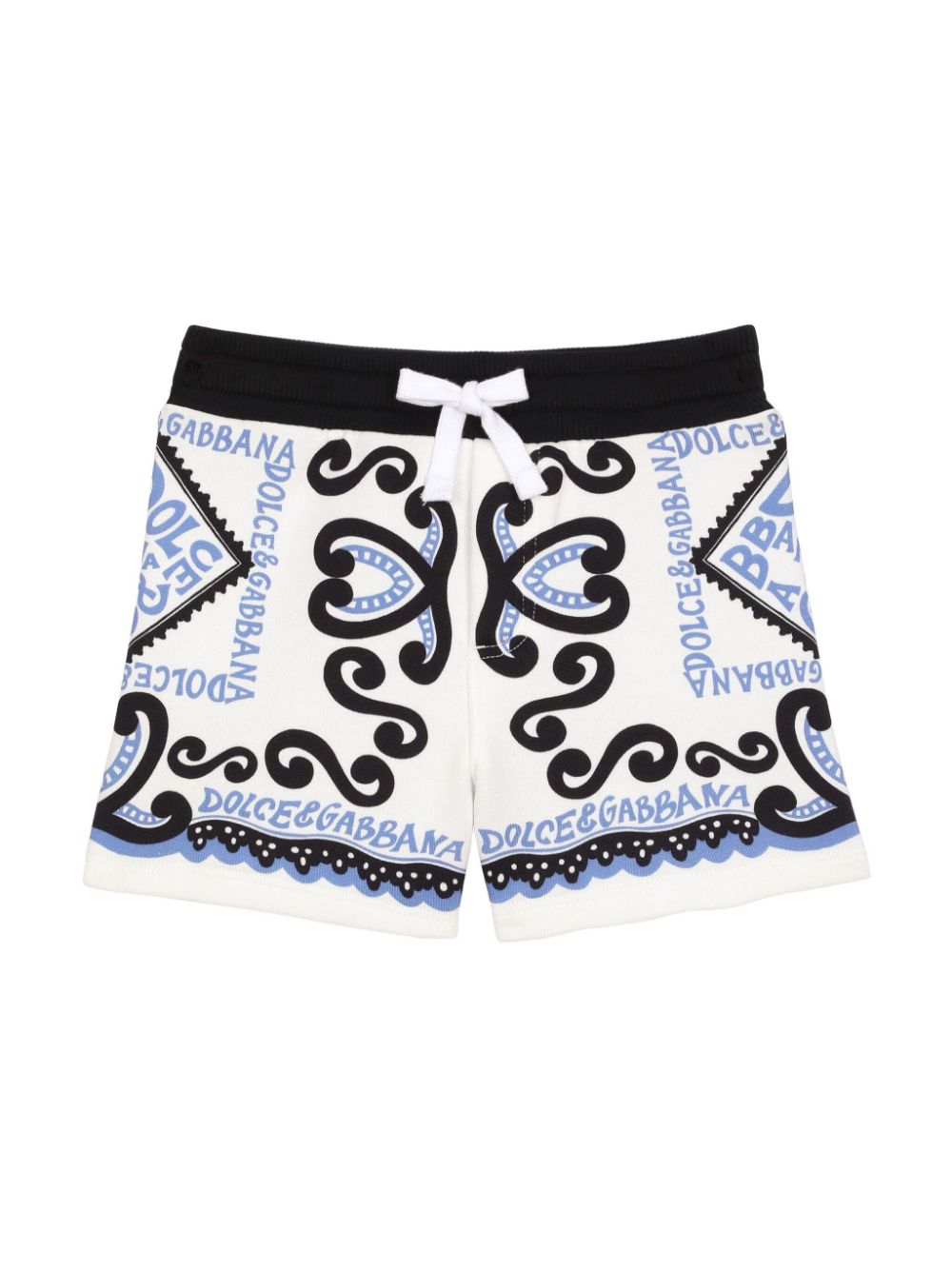 Dolce & Gabbana Kids Marina-print cotton shorts - White von Dolce & Gabbana Kids