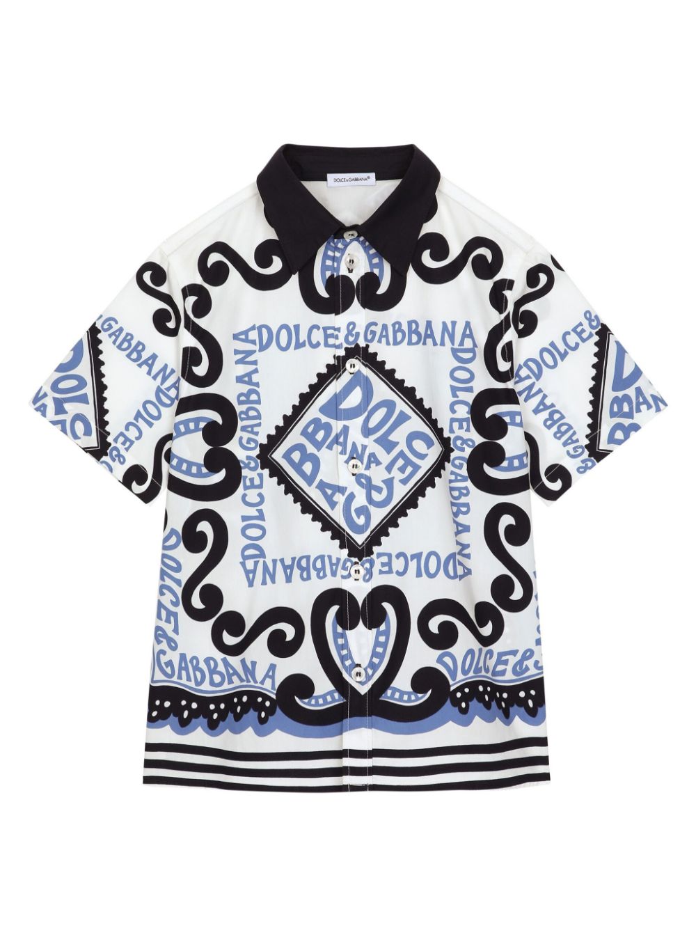 Dolce & Gabbana Kids Marina-print short-sleeve shirt - White von Dolce & Gabbana Kids