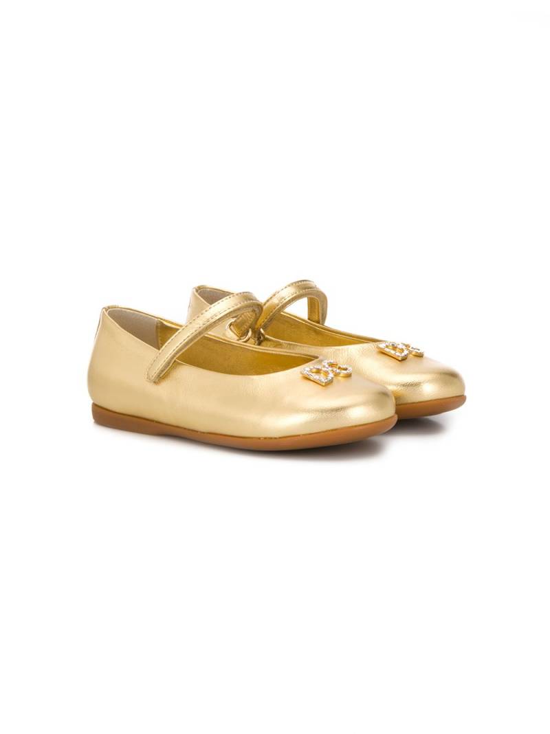 Dolce & Gabbana Kids Mary Jane ballerina shoes - Gold von Dolce & Gabbana Kids