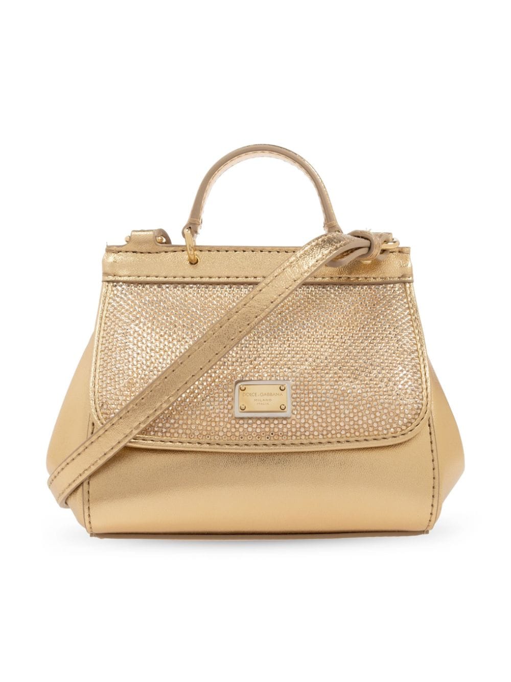 Dolce & Gabbana Kids Mini Sicily metallic-effect bag - Gold von Dolce & Gabbana Kids