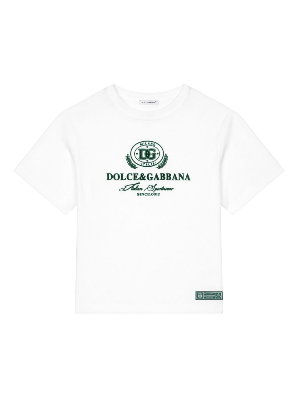 Dolce & Gabbana Kids Optical white cotton t-shirt von Dolce & Gabbana Kids