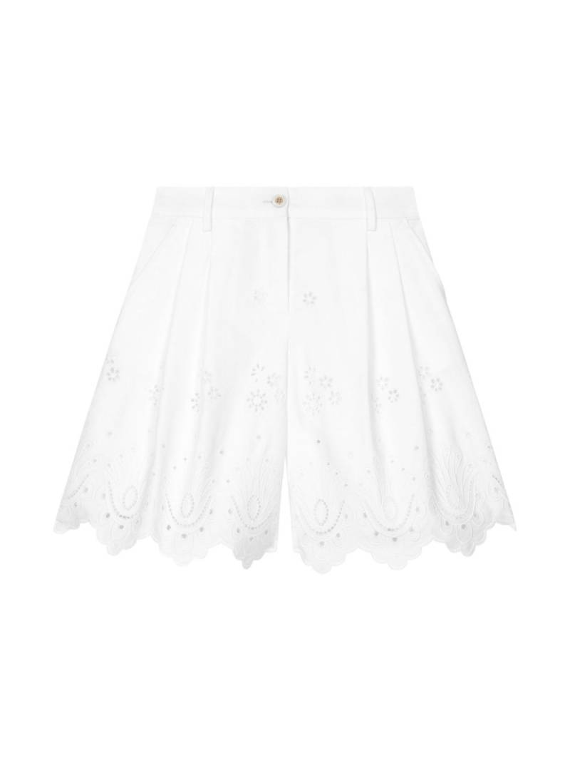 Dolce & Gabbana Kids Poplin and broderie anglaise shorts - White von Dolce & Gabbana Kids