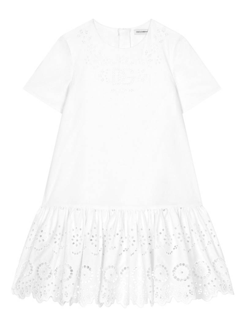 Dolce & Gabbana Kids Poplin effect dress - White von Dolce & Gabbana Kids