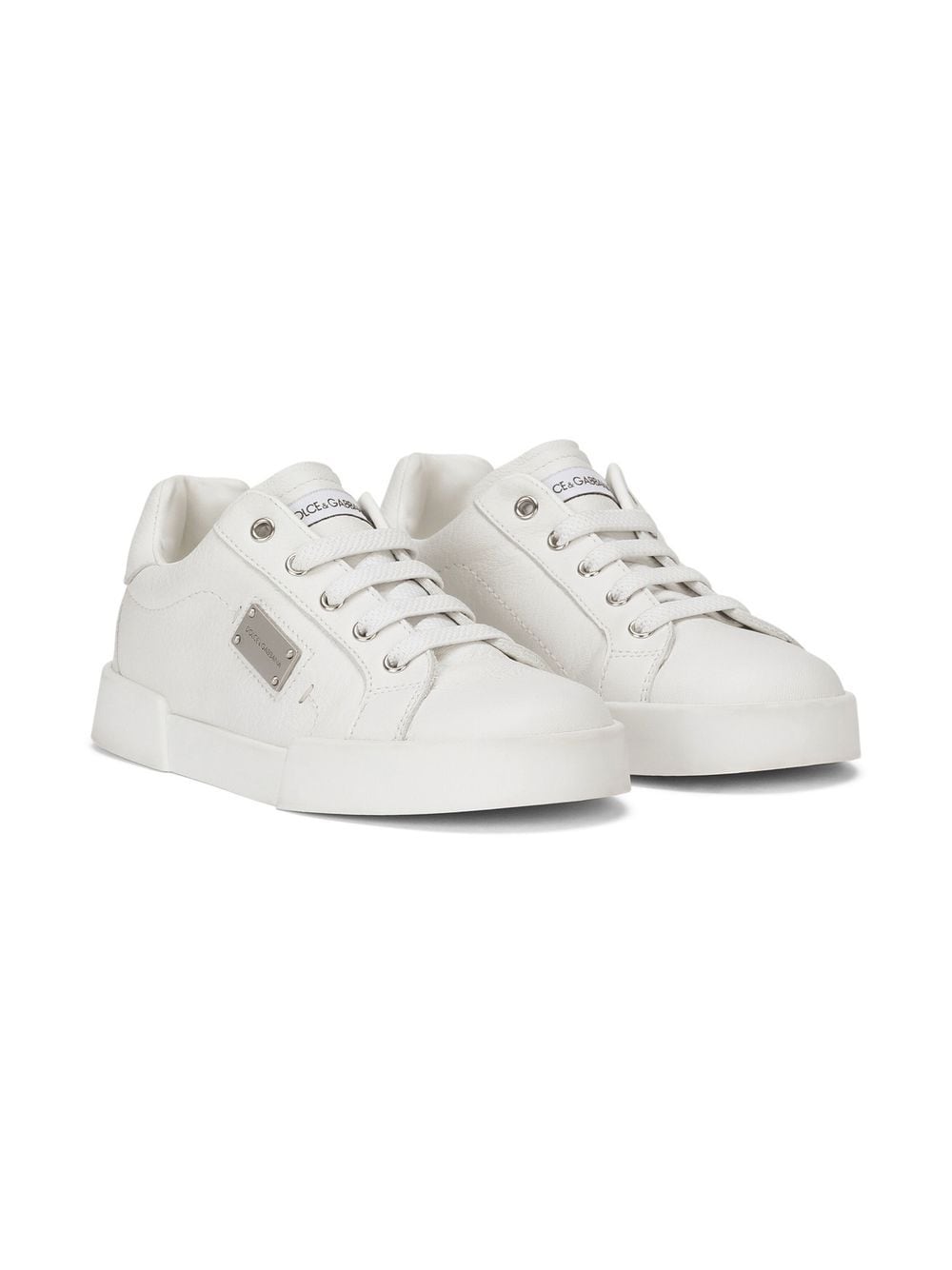 Dolce & Gabbana Kids Portofino Light leather sneakers - White von Dolce & Gabbana Kids