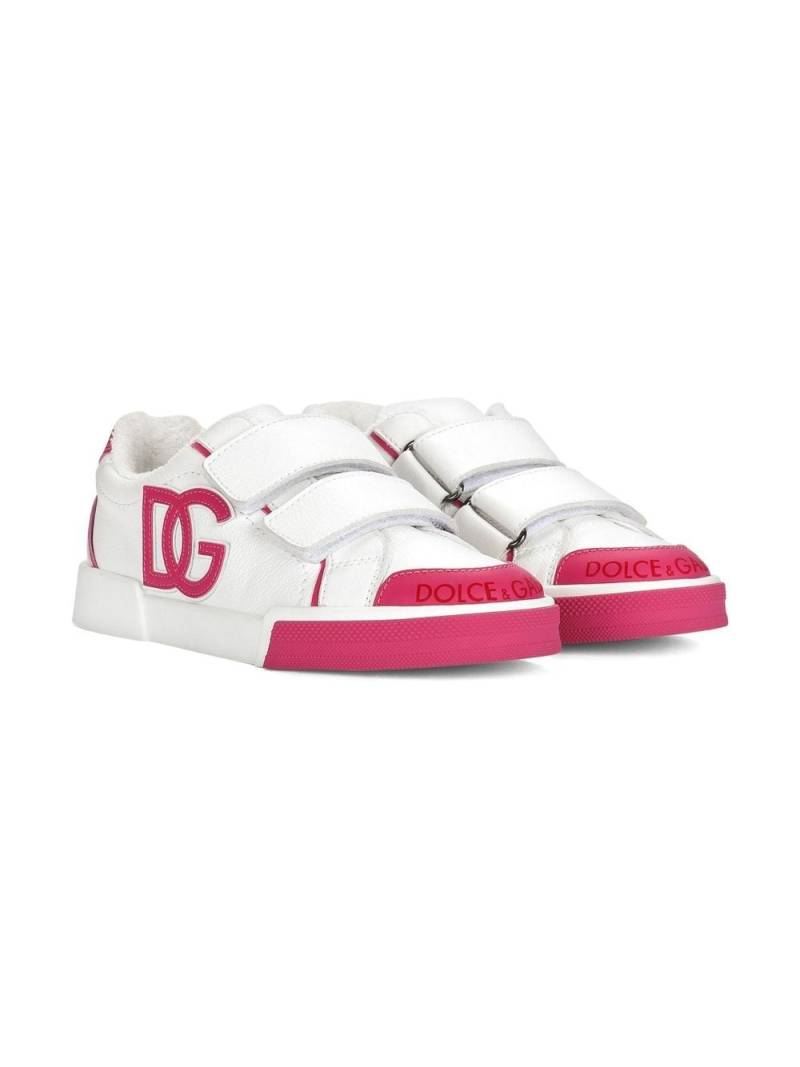 Dolce & Gabbana Kids Portofino Light leather sneakers - White von Dolce & Gabbana Kids