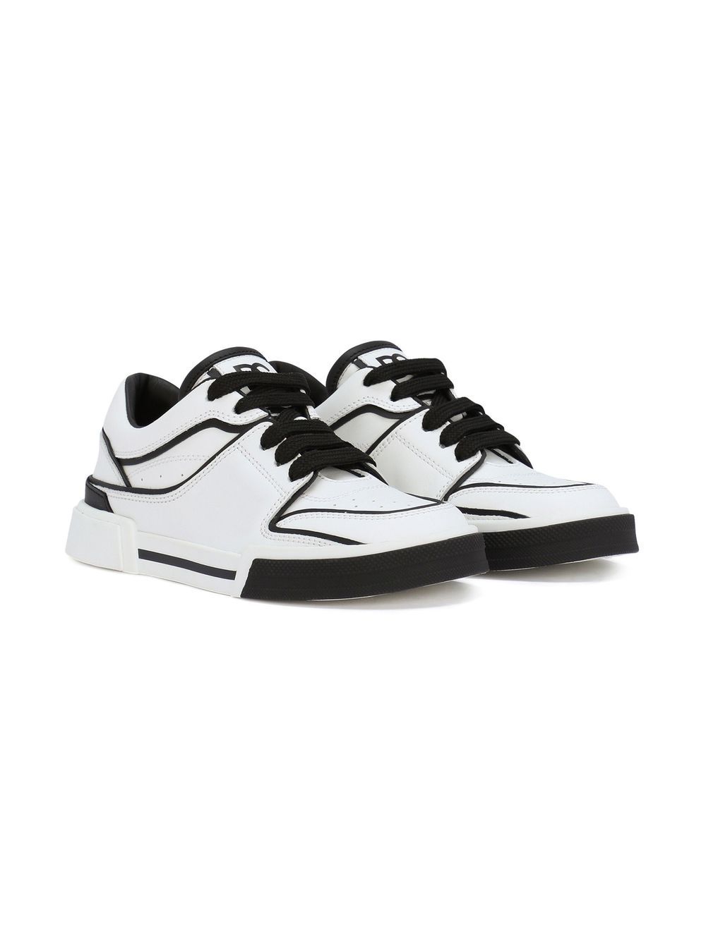 Dolce & Gabbana Kids Portofino New Roma leather sneakers - White von Dolce & Gabbana Kids