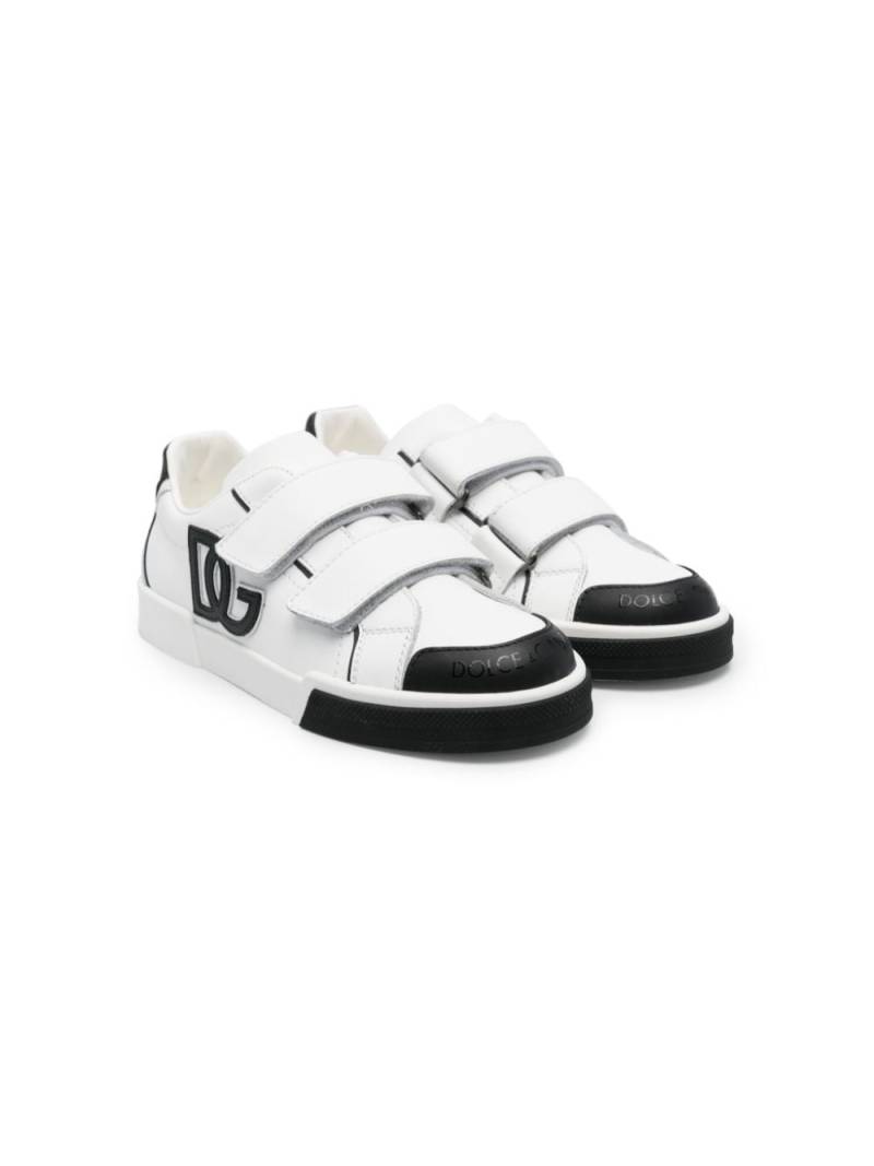 Dolce & Gabbana Kids Portofino leather sneakers - White von Dolce & Gabbana Kids